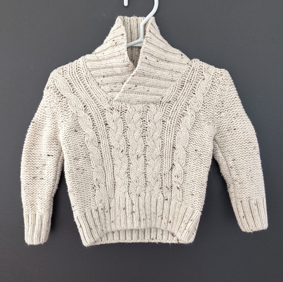 Joe Fresh Other - Cream color shawl collar pullover knit sweater